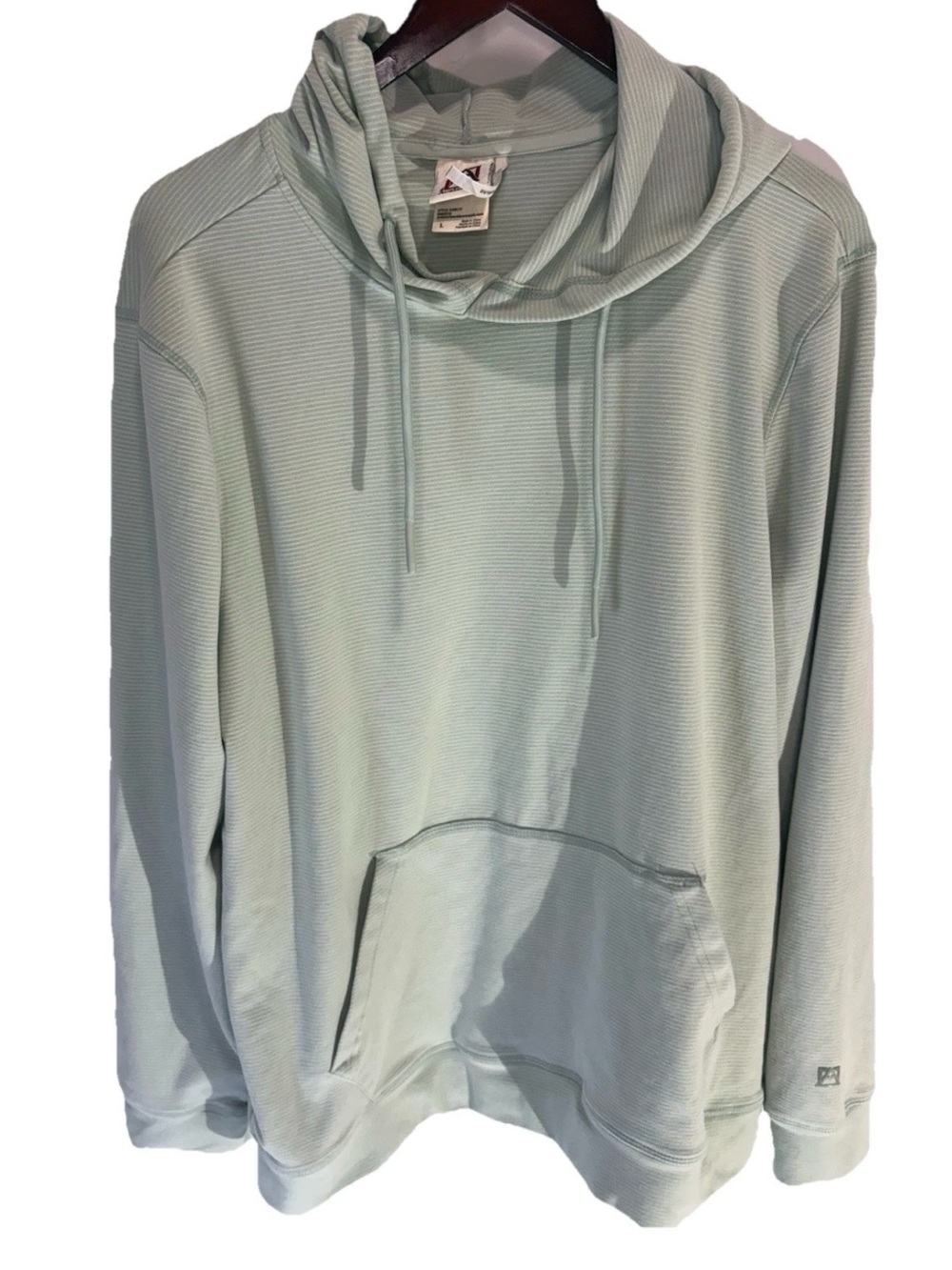 Avalanche Unisex Striped Hooded Pullover Sage Green White Stripes Large